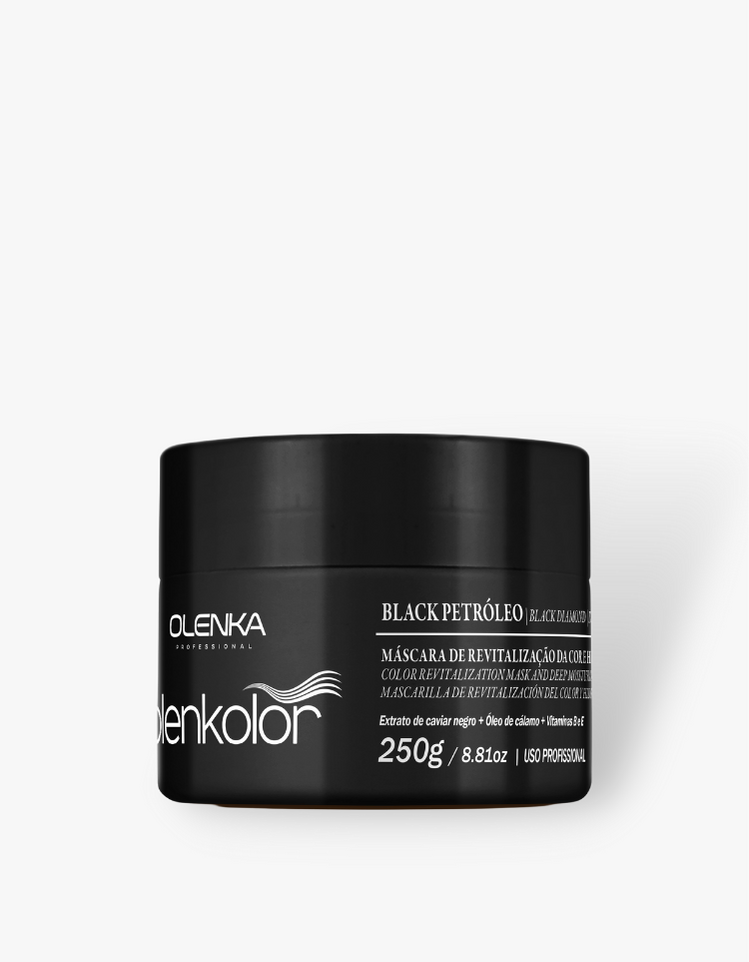MÁSCARA DE REVITALIZAÇÃO DA COR BLACK PETRÓLEO OLENKOLOR - OLENKA